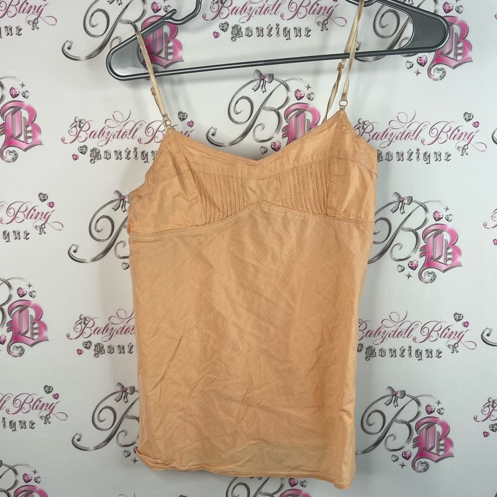 Old navy camisole cami peach orange light nude Women's Tan Spaghetti Strap Top